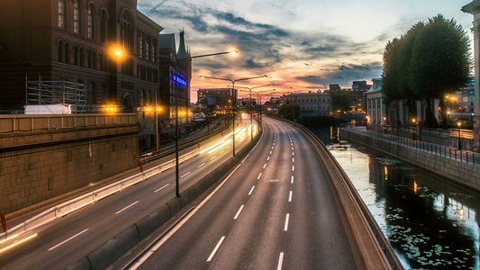 通过stockholmsweden时间差的高速公路视频