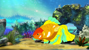 在水族馆漂浮的多彩金鱼25秒视频