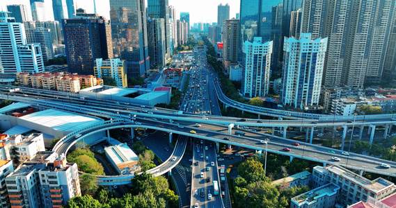 4k航拍广州中山一立交桥下班时间2022年最新视频