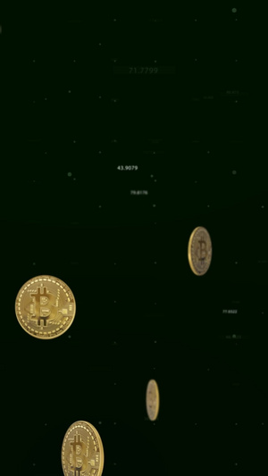 金融数字货币比特币下落背景视频比特币动画15秒视频
