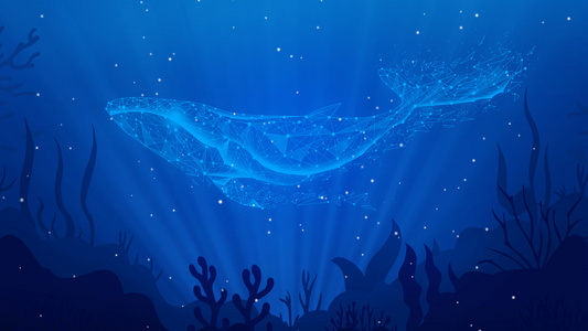 4K海洋鲸鱼海底唯美蓝色创意世界海洋日动态背景视频视频