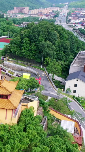 航拍杭州古代名刹天竺三寺古建筑116秒视频