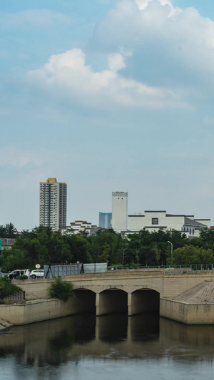 北京通惠河延时摄影现代城市17秒视频