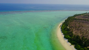 观视海滨海滩旅程抽象地貌由绿绿水和白沙背景构成16秒视频