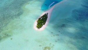 利用蓝水和清洁沙地背景的海滨时间观看天堂海观海滩11秒视频