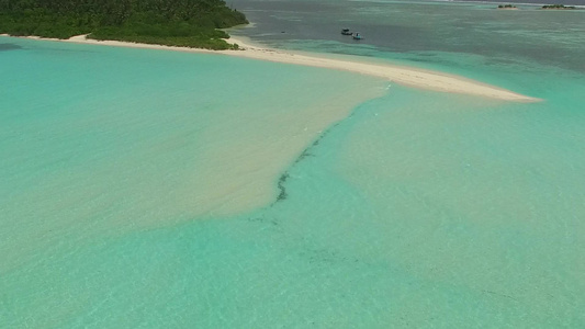 以白沙背景的海平面蓝海进行海滨探险其性质为空中无人驾驶视频