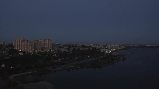 夜市的空中风景伊尔库茨克俄罗斯视频