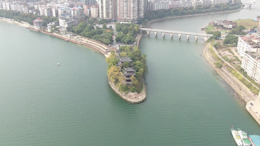 湖南衡阳石鼓书院4A景区航拍视频视频