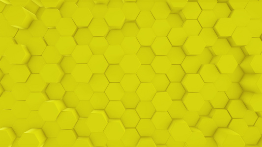 欢快的黄色极简主义未来主义棱柱六边形蜂窝六简约背景视频