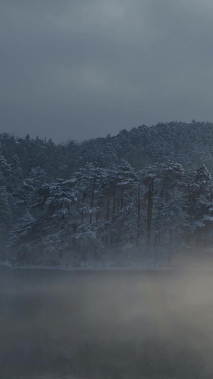 冬天的庐山如琴湖延时摄影旅游景点11秒视频