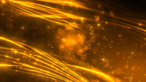 金色粒子线条流动背景20秒视频