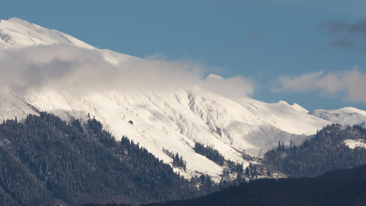 云层雪山时间流逝视频