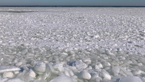 2017年乌克兰敖德萨附近的海上风暴期间冰冻的黑海28秒视频