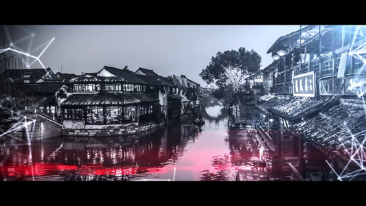 酷炫的点线特效科技感金属片头AEcc2015视频