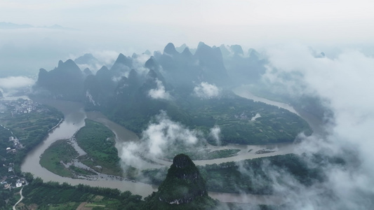 广西桂林阳朔风光中国山河航拍生态环境自然视频