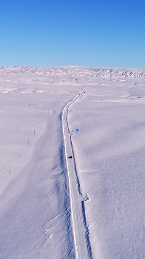 雪天公路天际线39秒视频