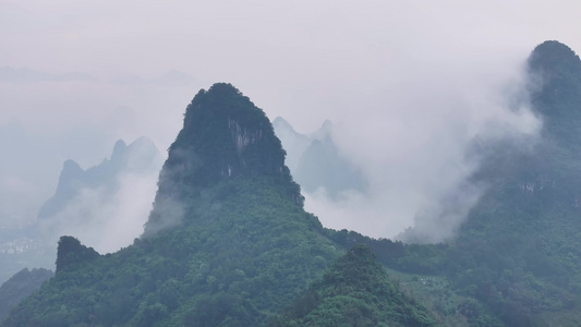 广西桂林阳朔风光中国山河航拍生态环境自然视频
