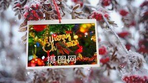 温馨圣诞节家庭照片悬挂展示相册幻灯片模板76秒视频