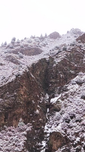 实拍青海海北祁连山雪景自治州视频