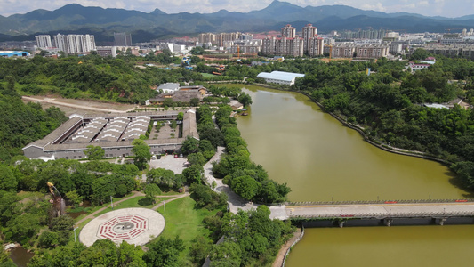 江西赣州五龙客家风情园4A景区航拍视频视频