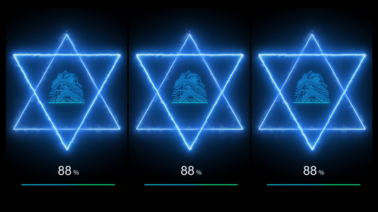 指纹识别电路科技六芒星进度条视频