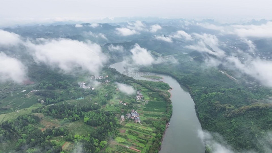 航拍桂林山水云雾视频