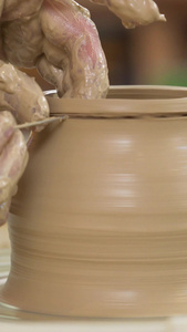 手工课做陶器陶土利坯工艺陶器店视频