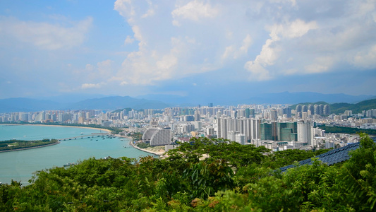 三亚鹿回头景区观光平台美景4K视频