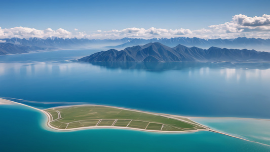 航拍中国青海茶卡盐湖风景视频