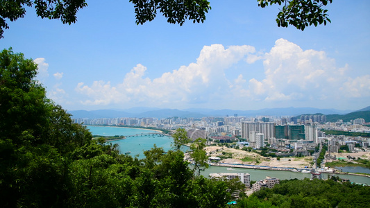 三亚鹿回头景区观光平台美景4K视频