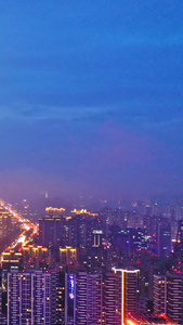 郑州城市天际线航拍双子塔视频