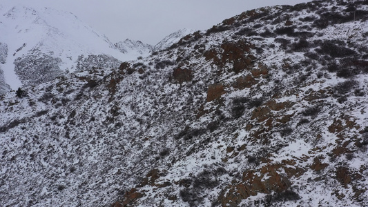 西藏冬天雪景自然风光4K航拍视频