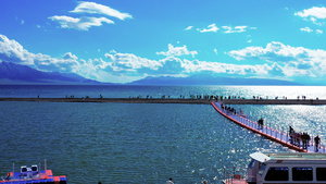4K航拍新疆纳木错湖自然风光 12秒视频