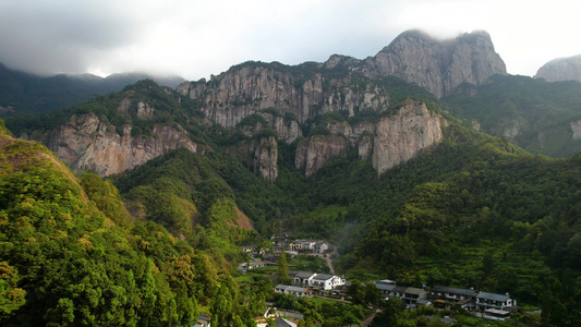 航拍5A景区雁荡山大龙湫景观区千佛岩视频视频