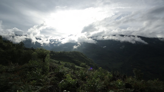 山区乡村乡镇依山傍水自然风景视频