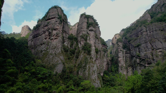 航拍5A景区雁荡山灵岩景观区屏霞嶂视频视频