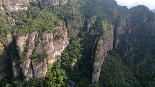 航拍5A景区雁荡山灵岩景观区展旗峰视频视频