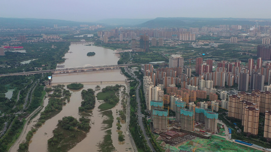 西安浐灞城市航拍视频