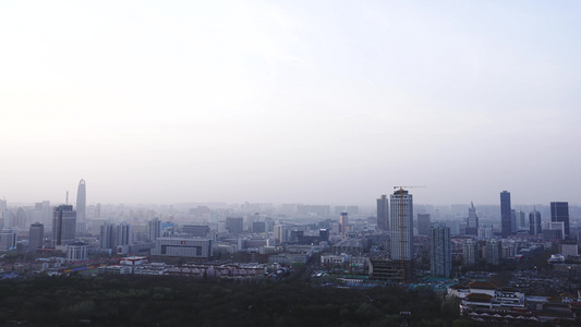 8K济南市历下区城市天际线日转夜延时摄影视频