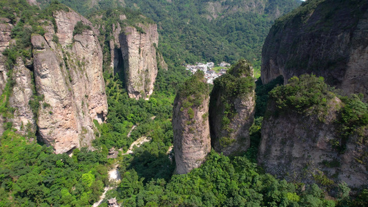 航拍5A景区雁荡山灵峰景观区双笋峰视频视频