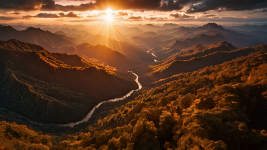 航拍中国风景祖国风光山川河流视频