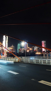 延时重庆大桥夜景车流千厮门大桥视频