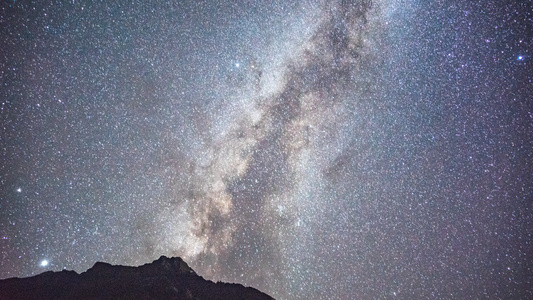 8k延时西藏米亚山口夜景银河素材视频