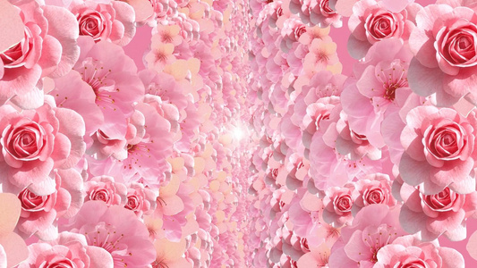 唯美动态粉色花海背景视频元素视频