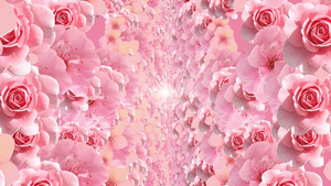 唯美动态粉色花海背景视频元素30秒视频