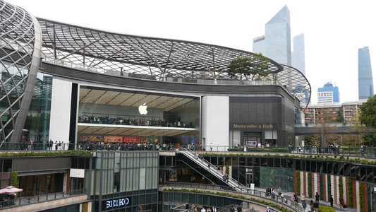 广州天环广场建筑延时【该新闻编辑类视频无苹果logo授权，不建议商用】视频