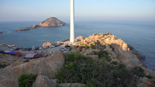 海上风电 沙滩美景视频