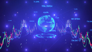 4K股票交易股票数据表动态背景视频40秒视频