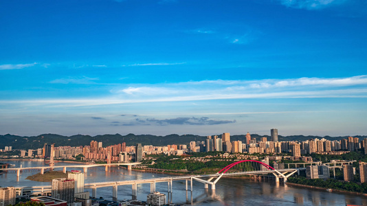 8K重庆城市江景桥梁延时摄影视频