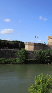 意大利首都罗马著名旅游景点圣天使城堡延时视频城市风光视频